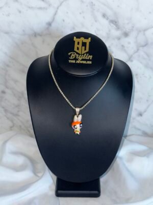 ICE CHAIN  WITH THE  POWERPUFF GIRLS  PENDANT