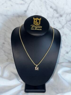 FRANCO  CHAIN WITH LETTER( M )PENDANT