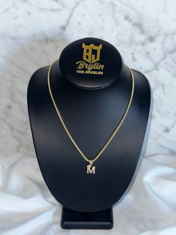 FRANCO  CHAIN WITH LETTER( M )PENDANT