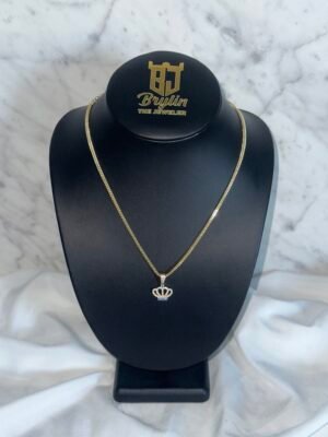 FRANCO CHAIN ​​WITH BLUE CROWN PENDANT